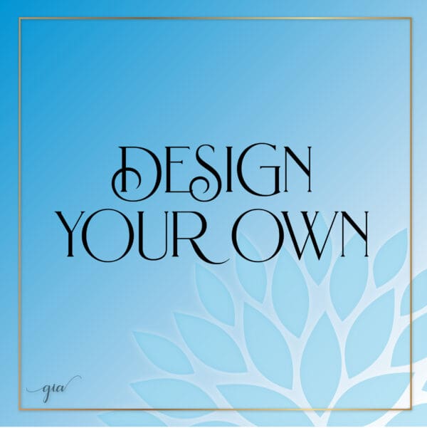 A blue background with the words design your own in front.